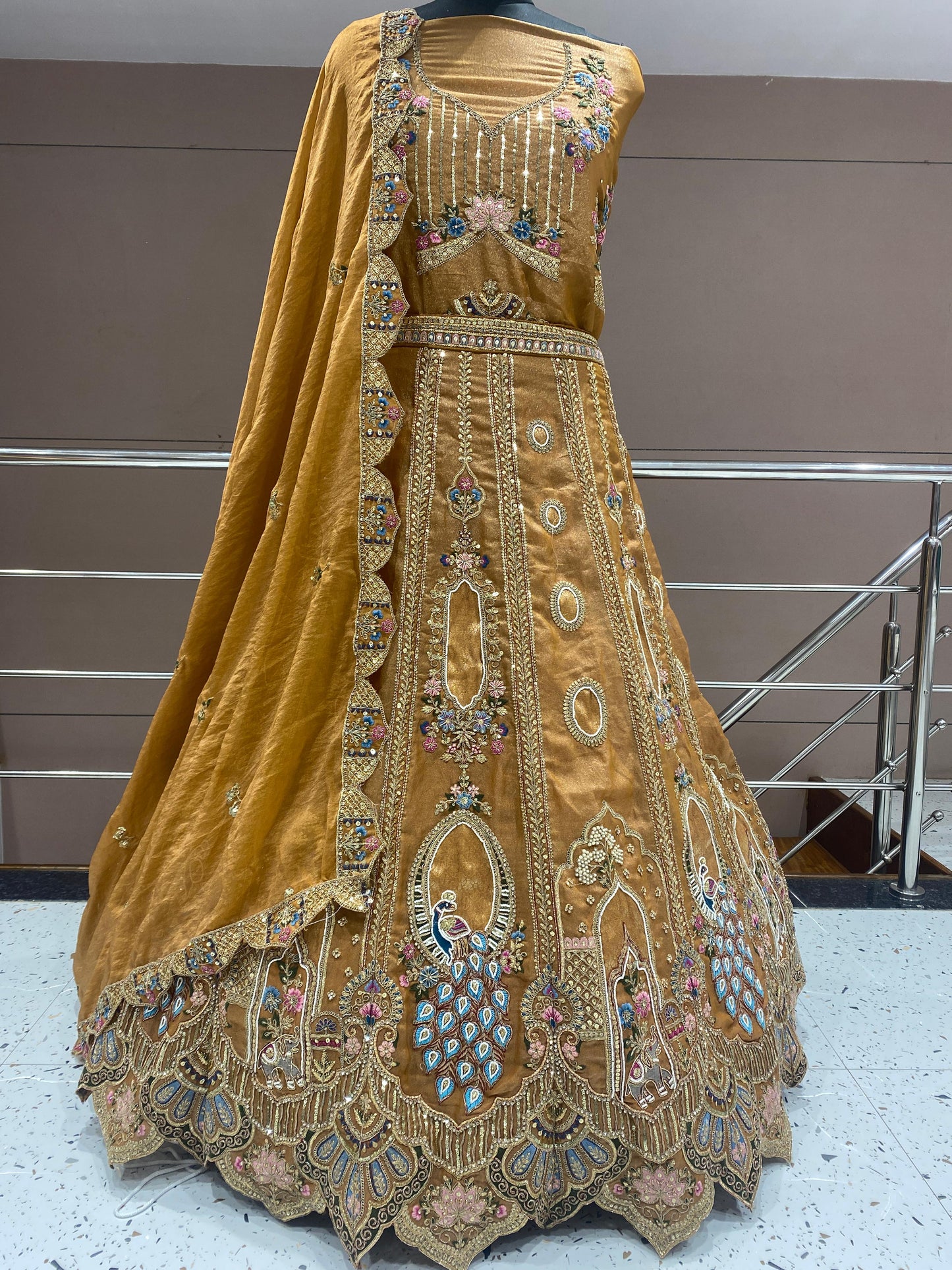 Lavishing Sky blue peacock Lehenga