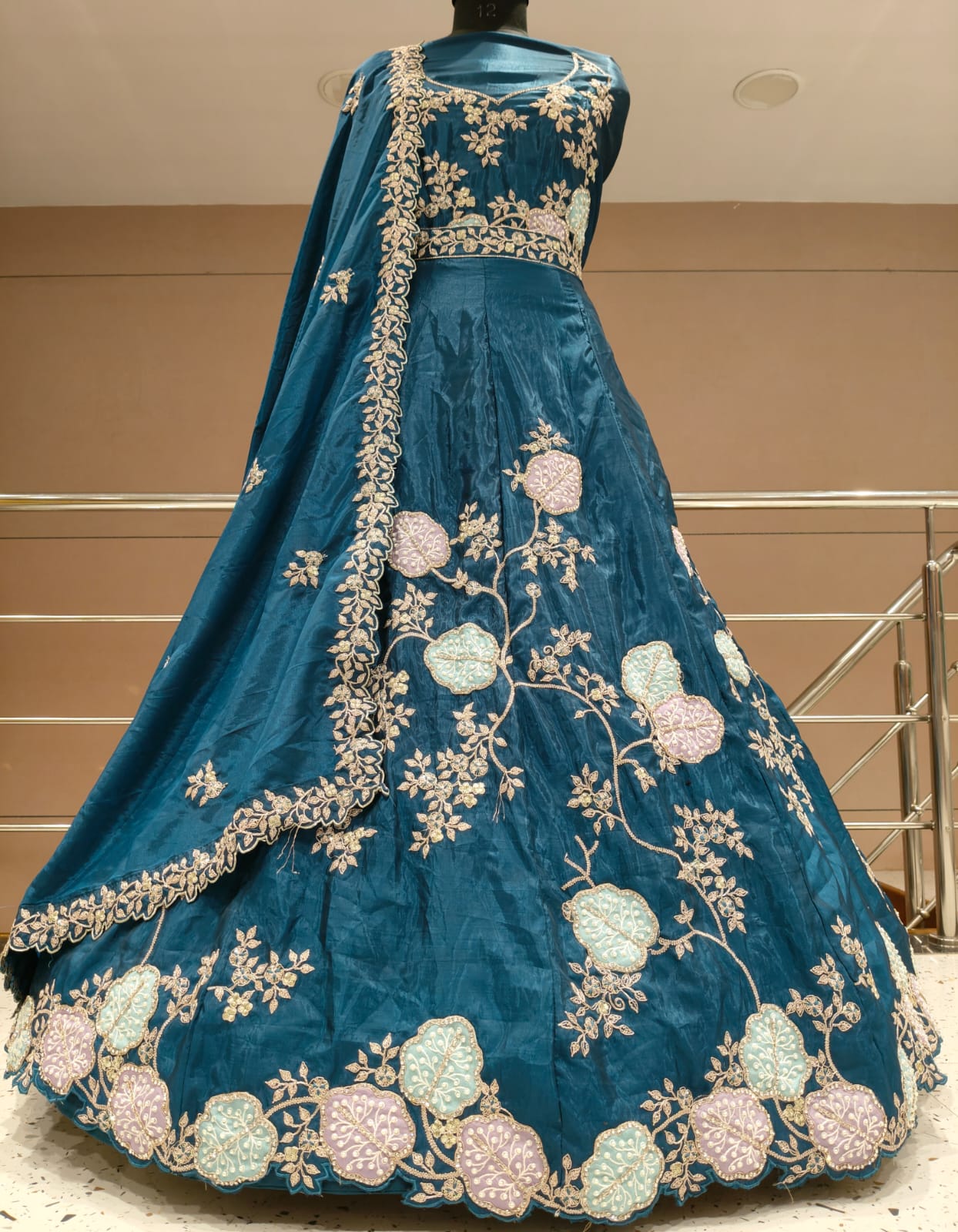 Fantastic Hot pink Flower print Lehenga