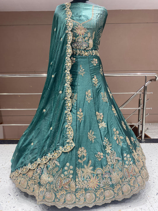 Designer purple Floral Lehenga