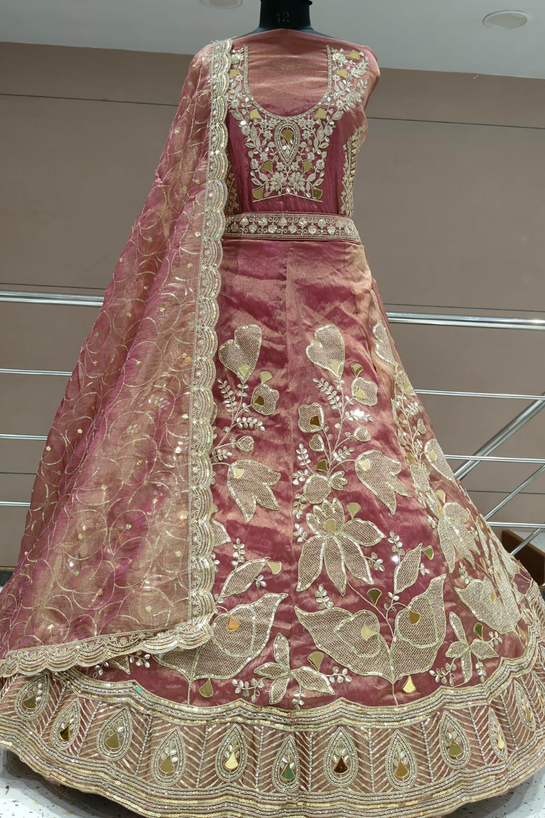 Something different pink Floral Lehenga