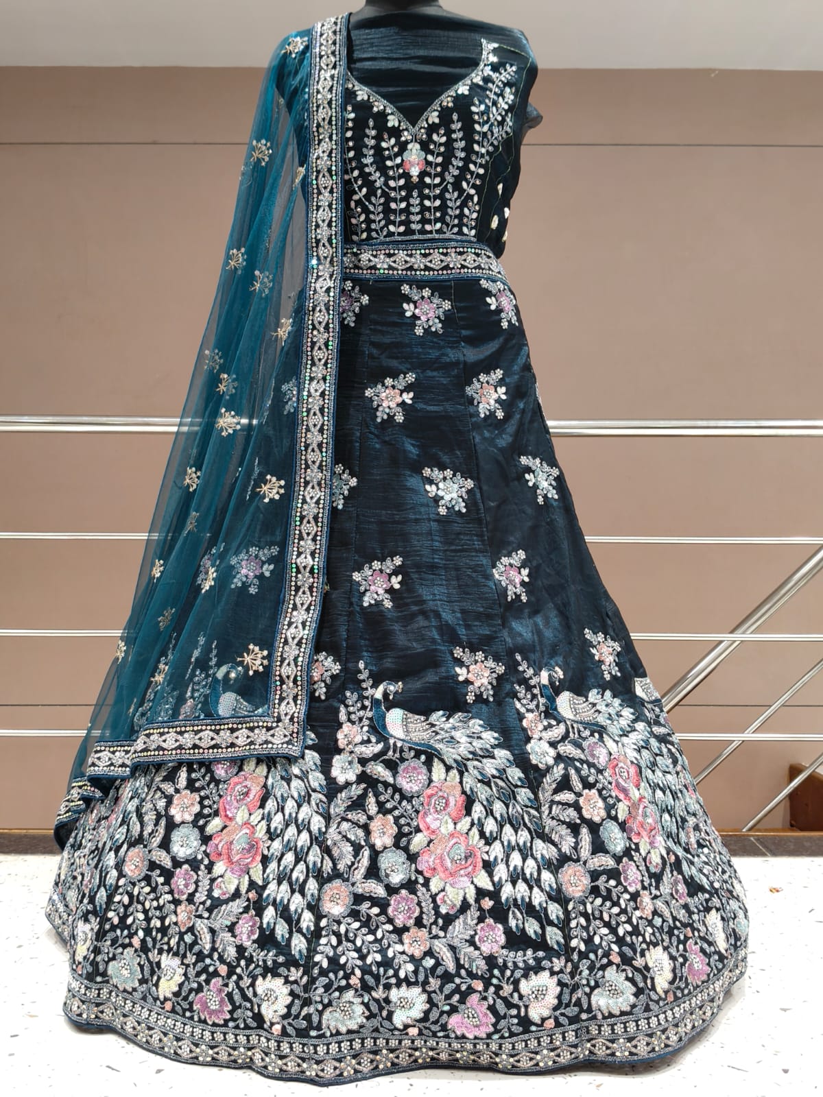 Good looking Green peacock Lehenga