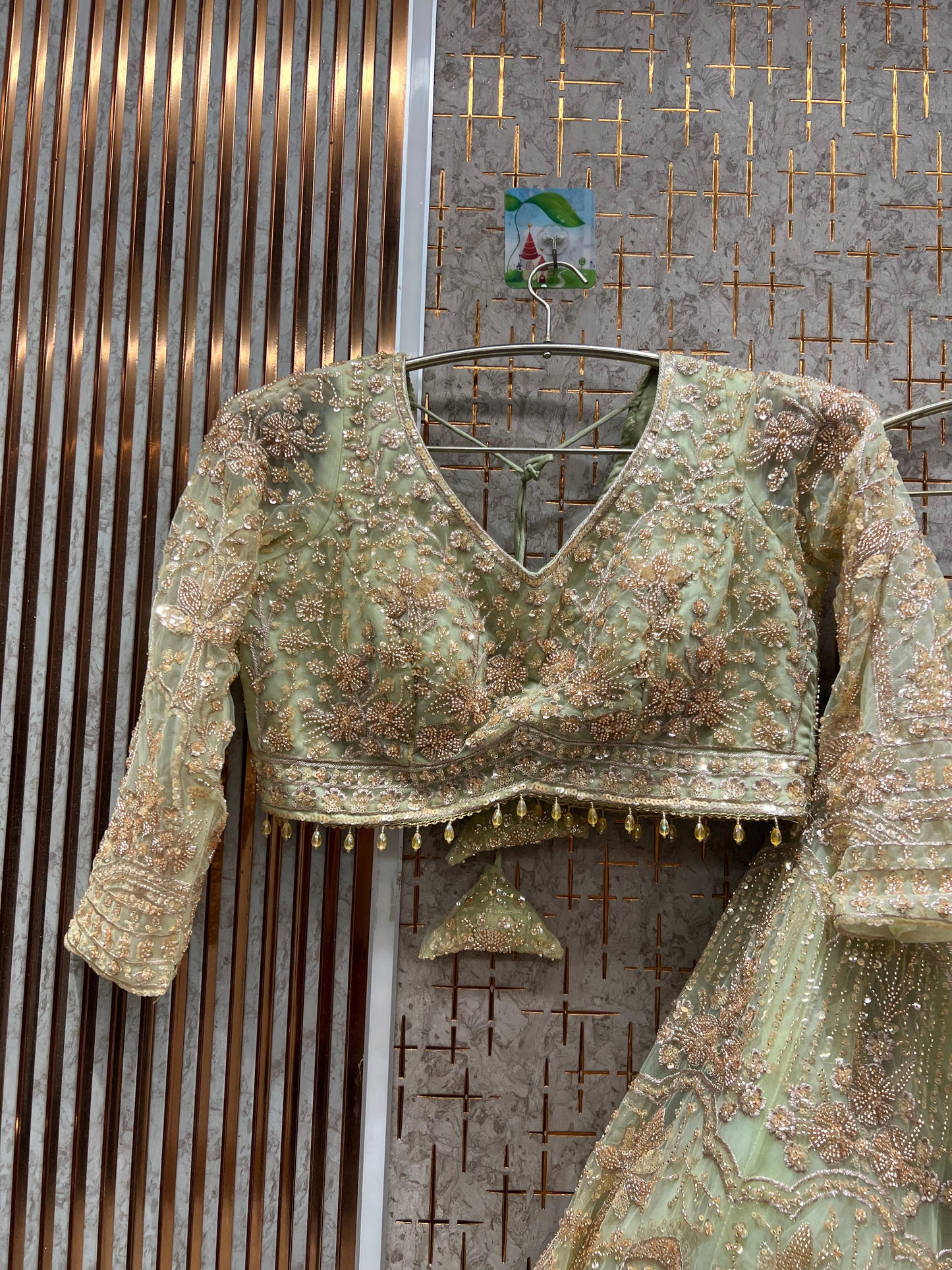 Pretty orange crop top Lehenga