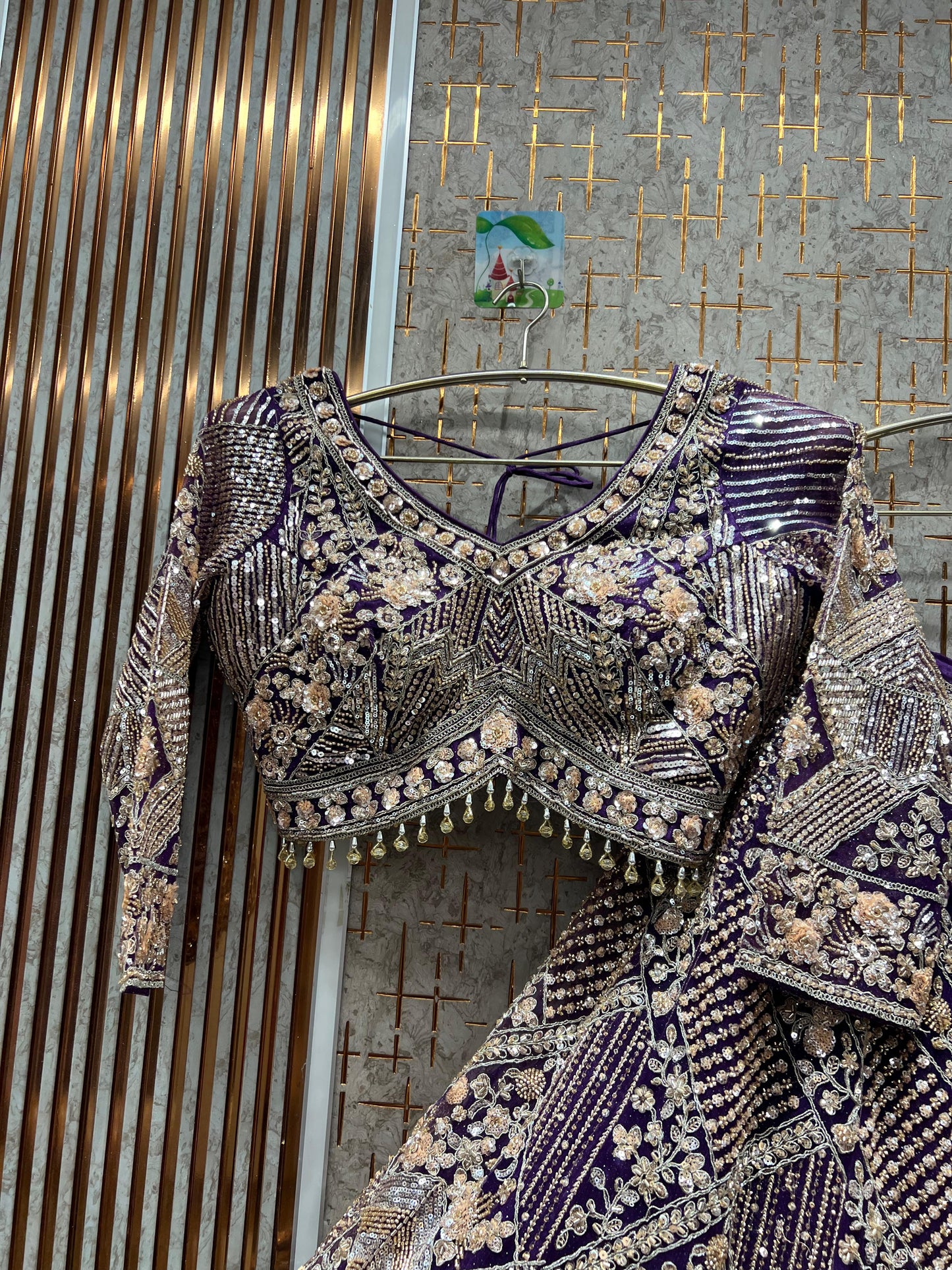 Fantastic orange Crop top Lehenga