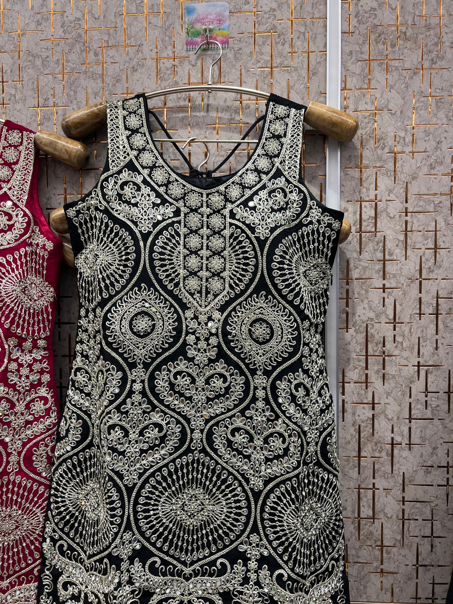 Elegant purple pink Green Shrug dress