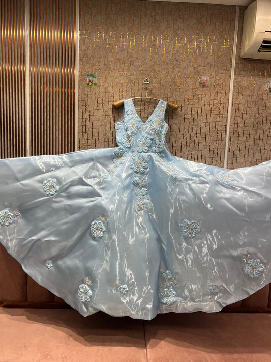 Designer Sky blue gown