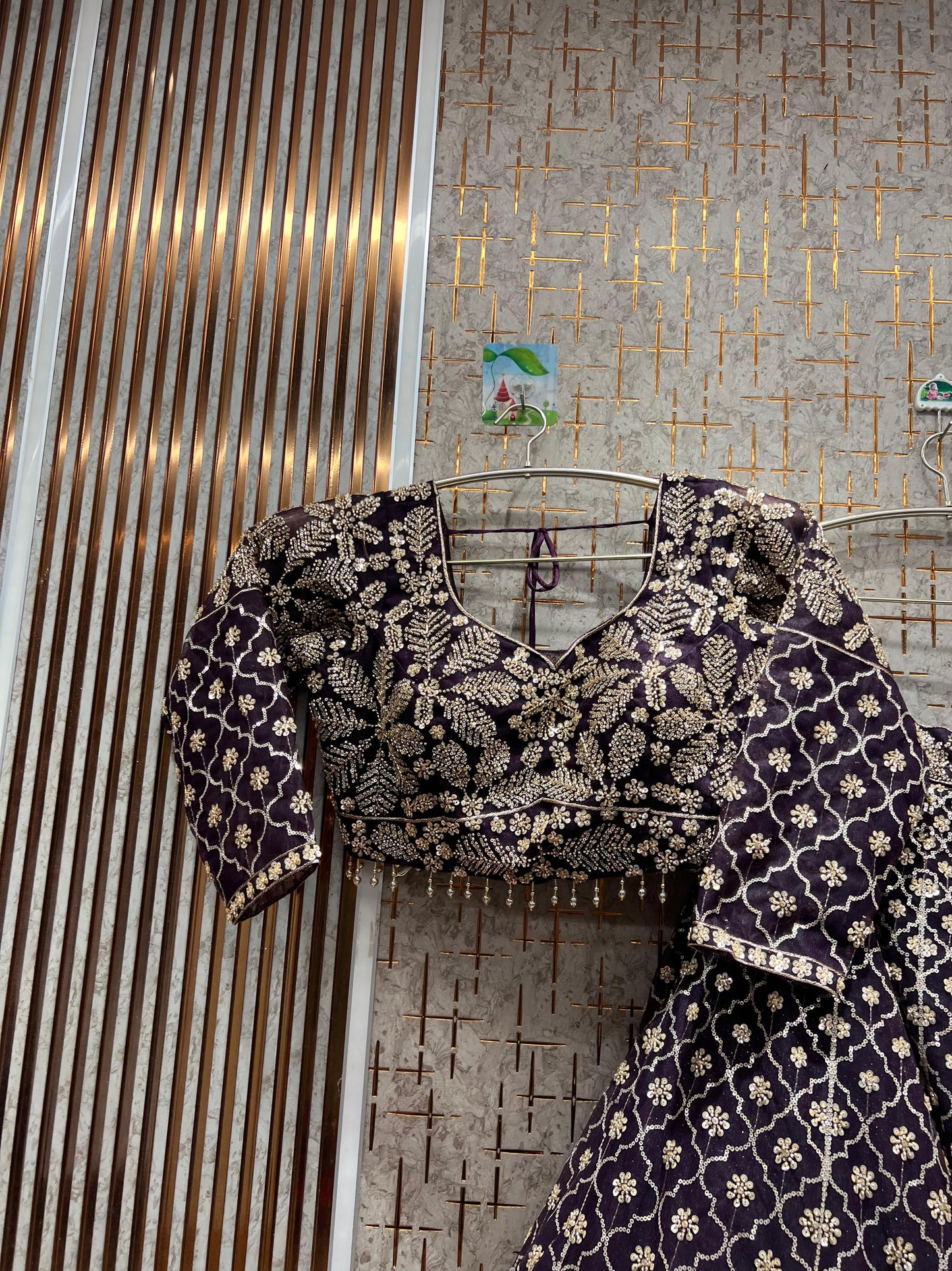 Fabulous Green Floral Crop top Lehenga