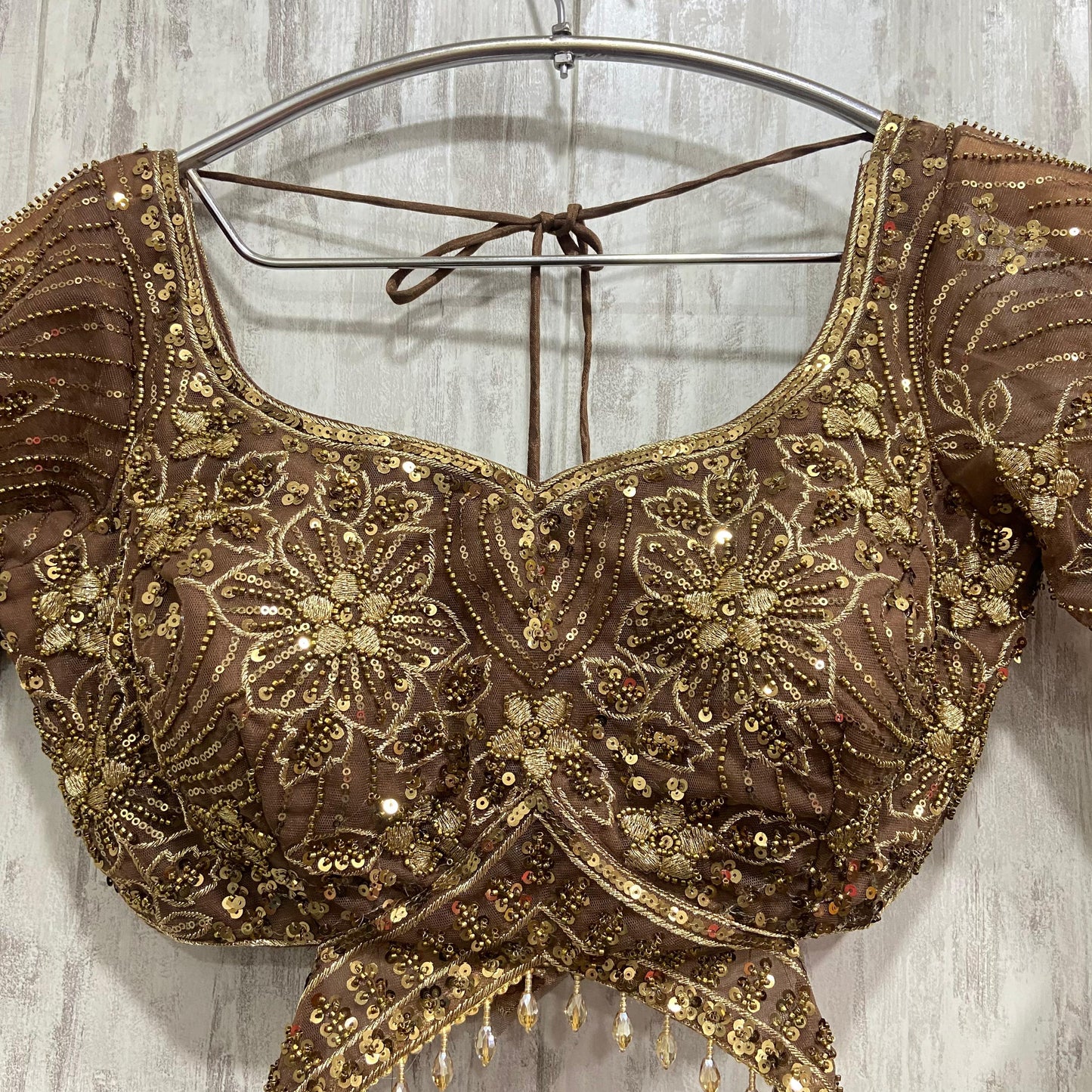 Glamorous Sea green blue Crop top Lehenga