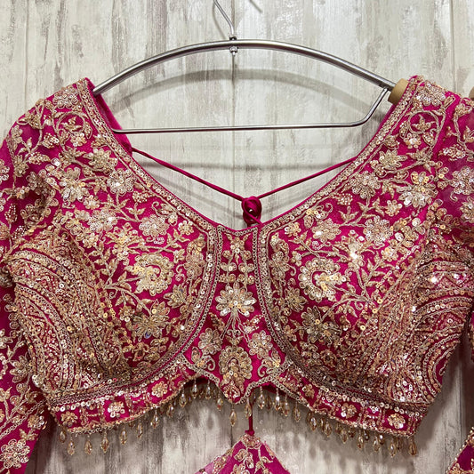 Stunning pink Crop top Lehenga