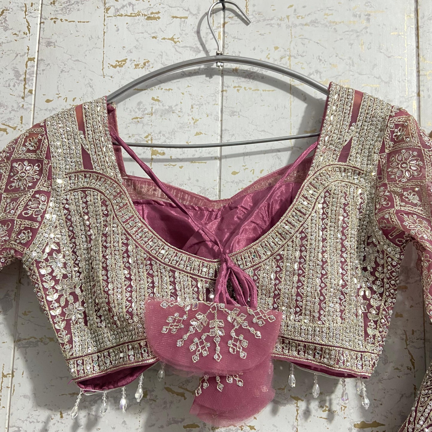 Awesome Pink Crop top Lehenga