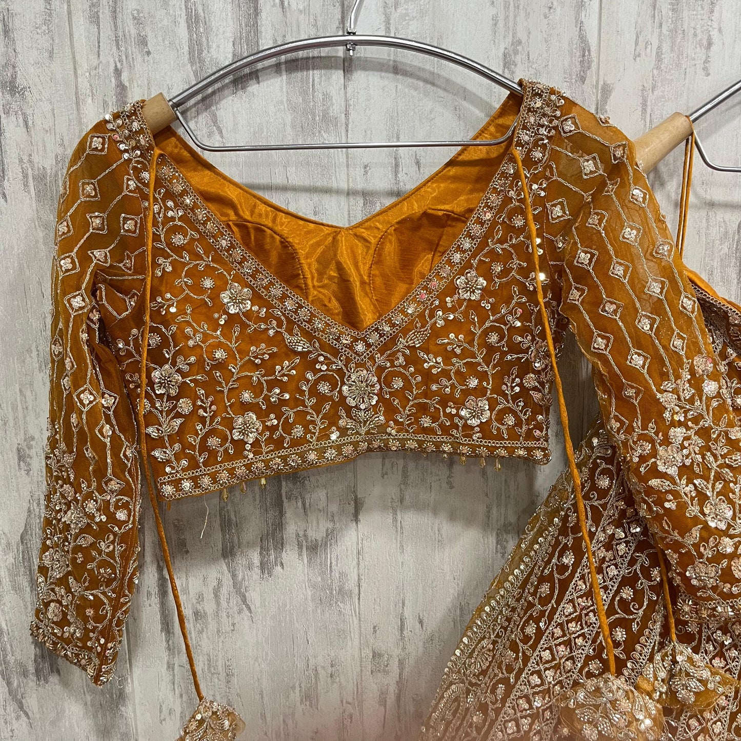 Eye catching yellow Crop top Lehenga