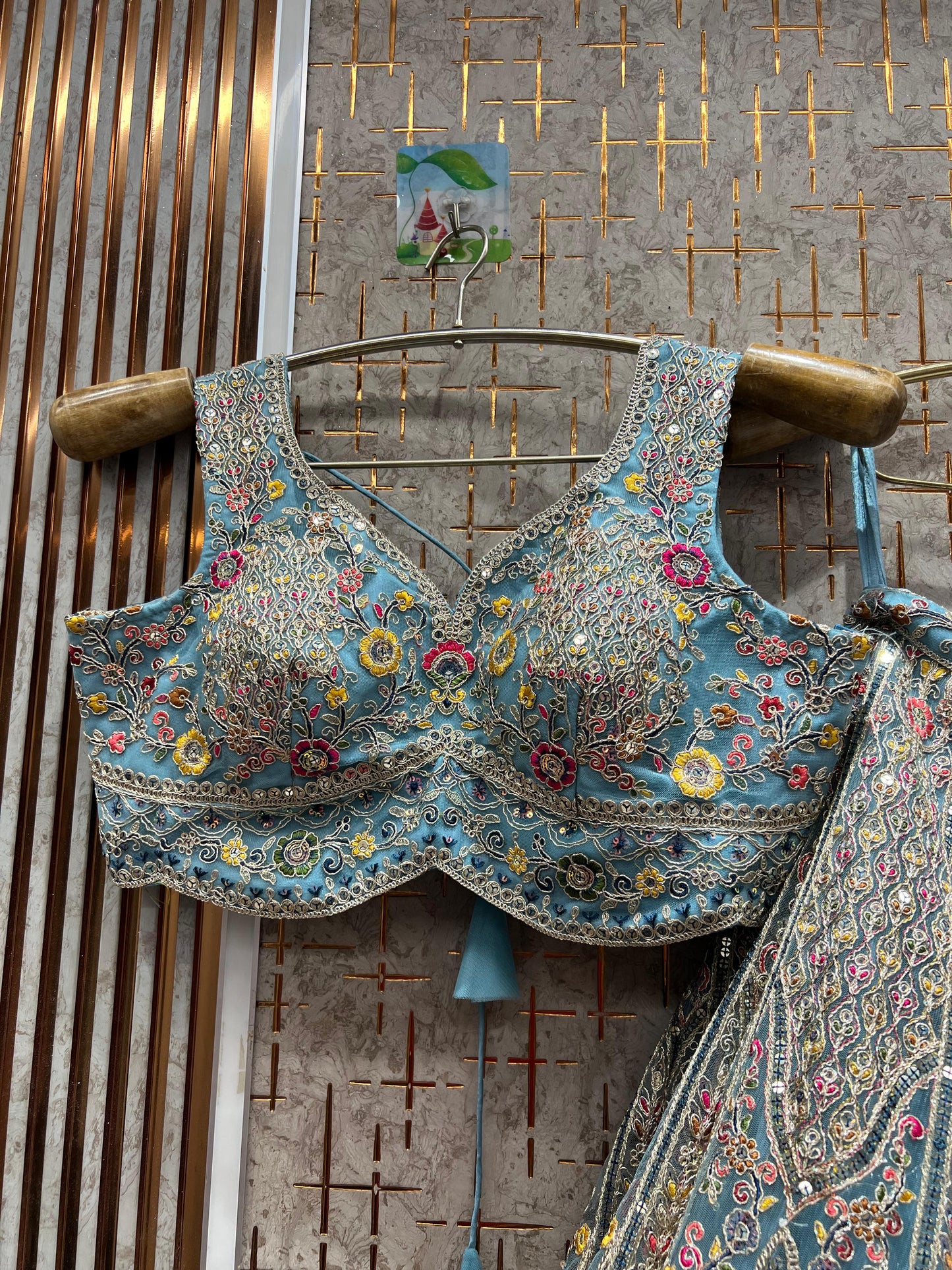 Glamorous Lavender purple peacock Crop top Lehenga