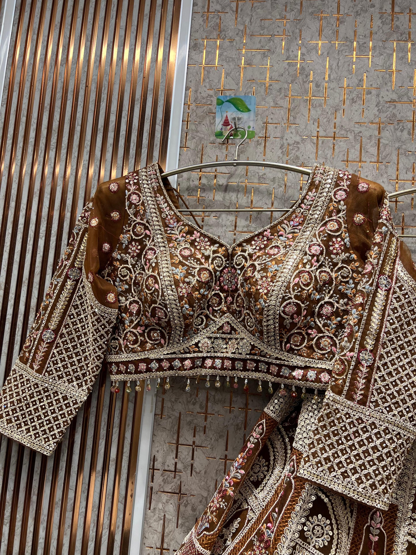 Astonishing Sky blue Crop top Lehenga