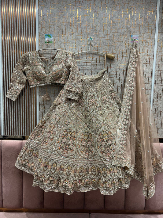 Amazing peach Crop top Lehenga