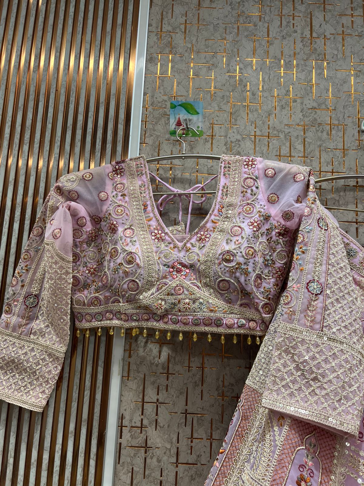 Khoobsurat Pista green Crop top Lehenga