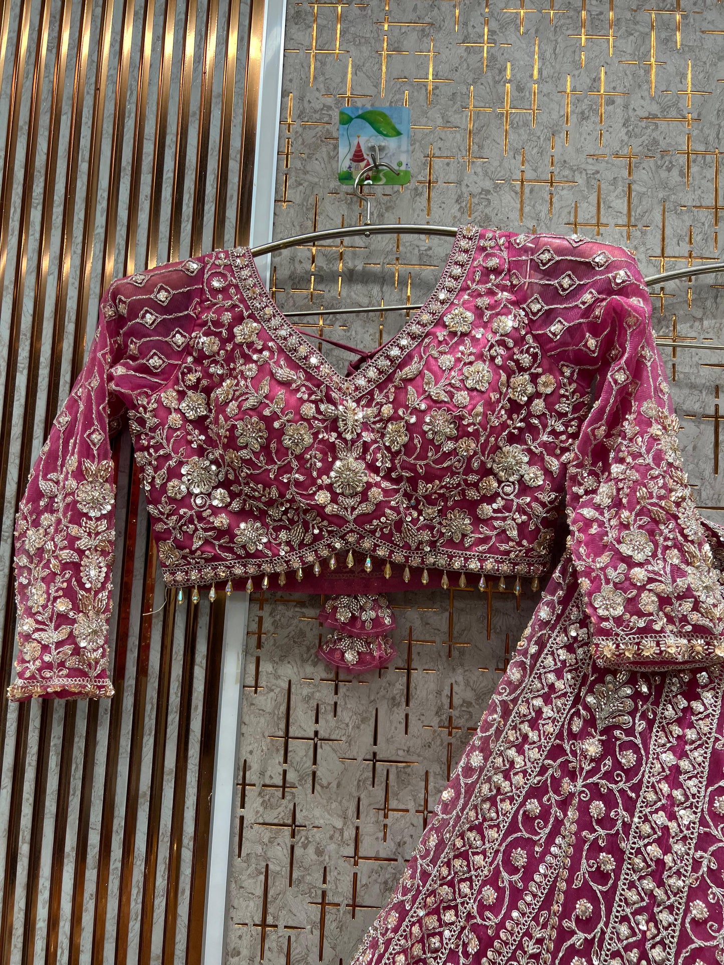 Something different Mustard orange Crop top Lehenga