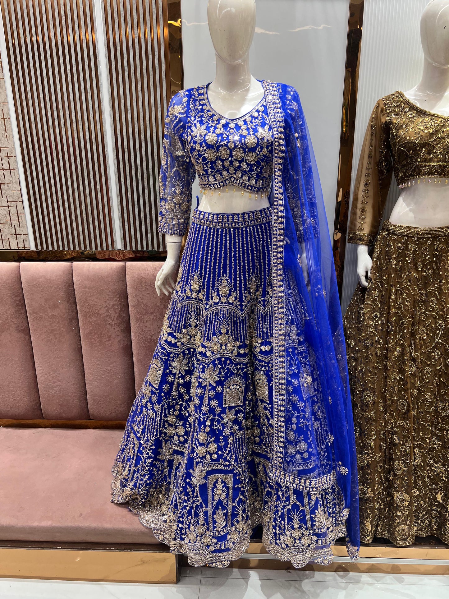 Lovely Hot pink Crop top Lehenga