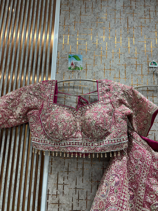 Lovely pink Crop top Lehenga