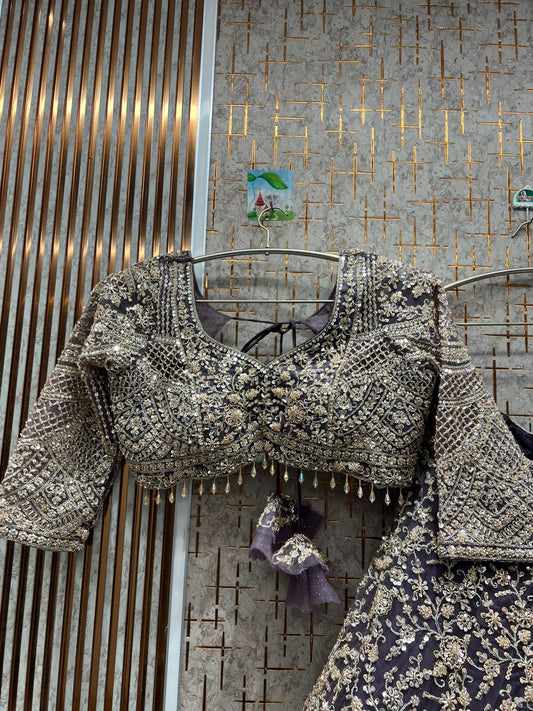 Glamours Lavender Crop top Lehenga