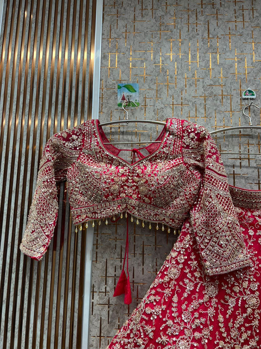 Amazing Hot pink Crop top Lehenga