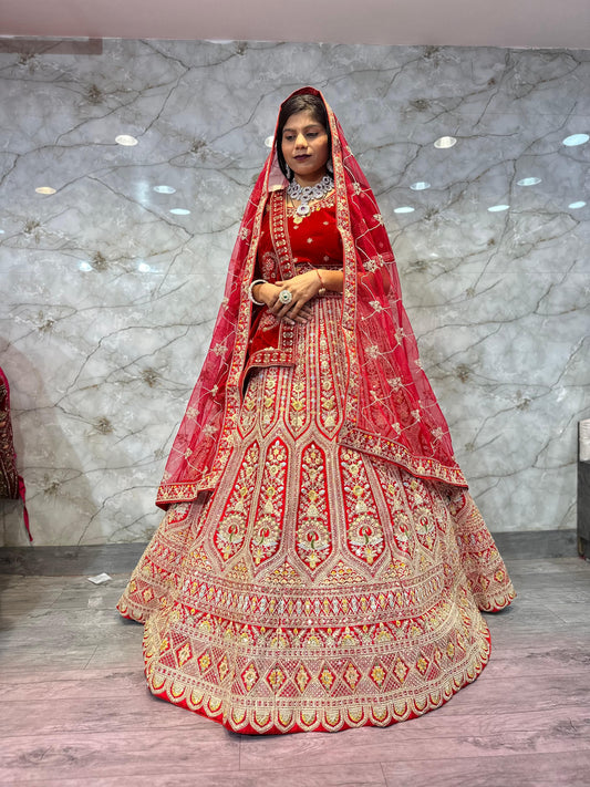 Awesome red Bridal Lehenga Happy Customer