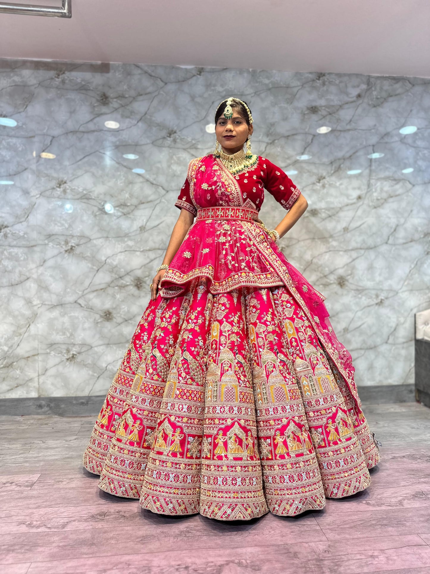 Stunning Rani pink Doli Barat Ball Bridal Lehenga Happy Customer