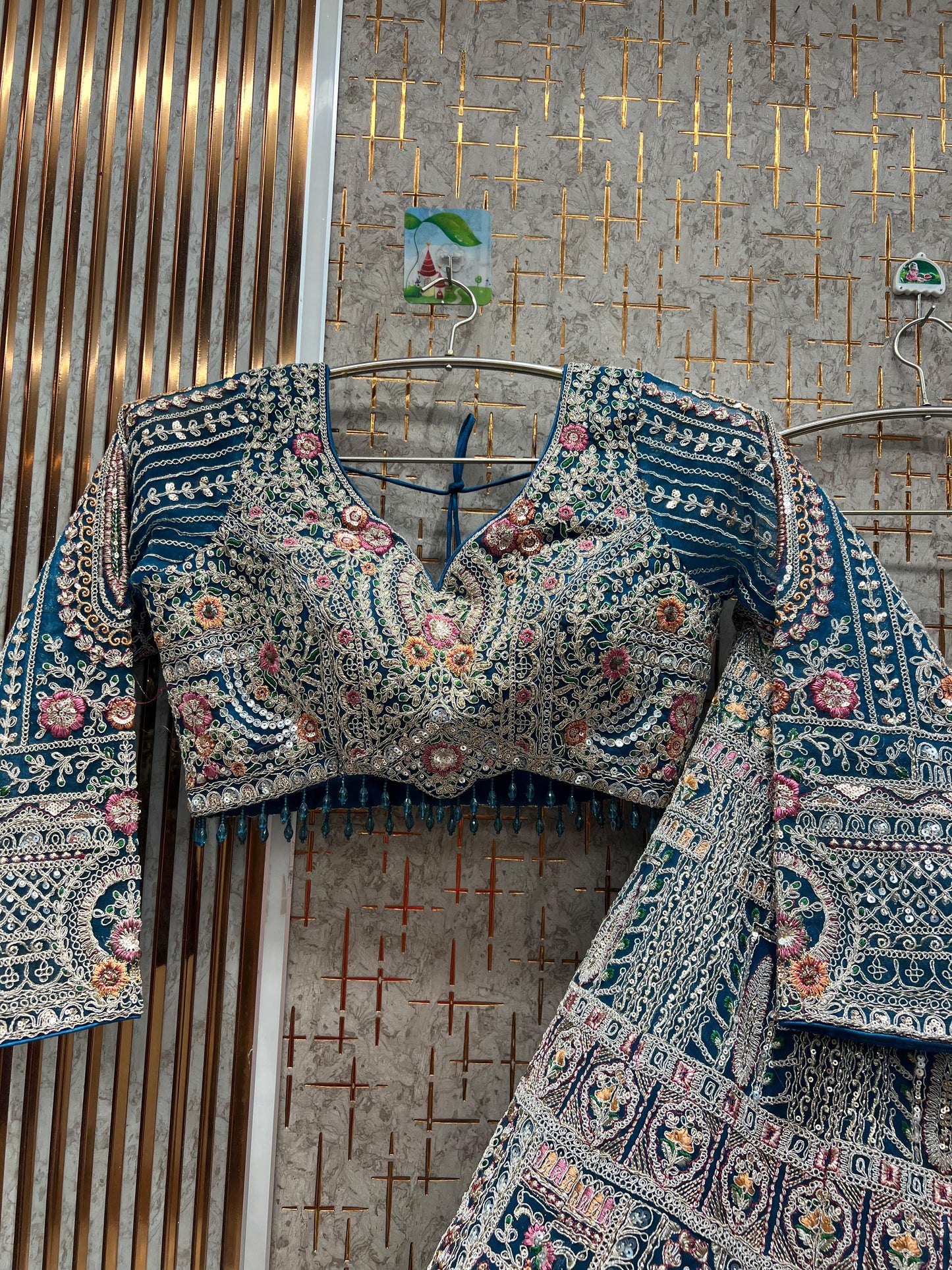 Beautiful Golden mustard Crop top Lehenga