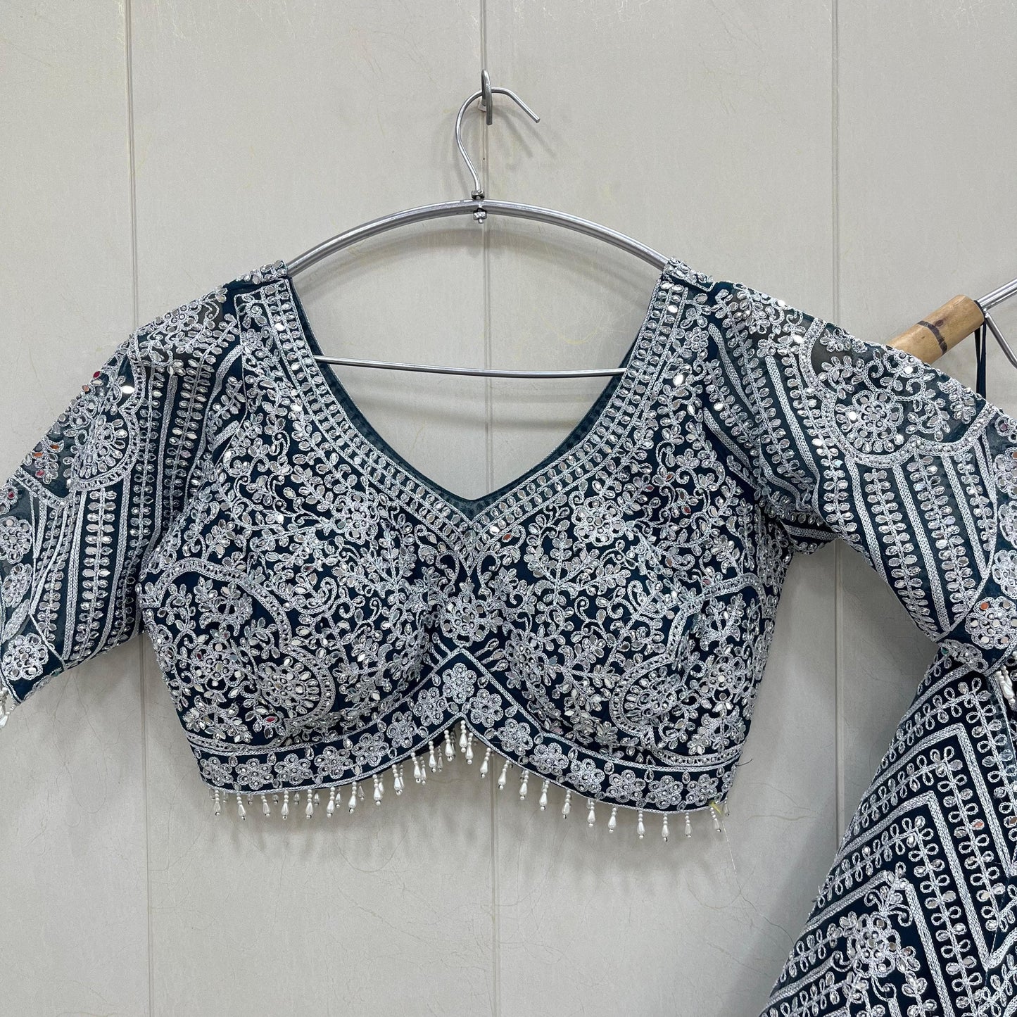 Majestic pink Crop top Lehenga