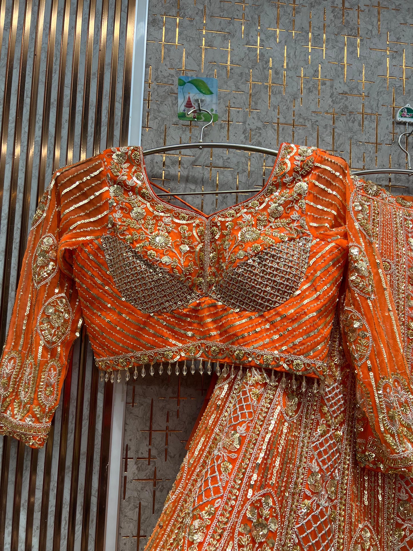 Attractive Navy blue Crop top Lehenga