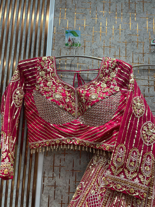 Awesome Hot pink Crop top Lehenga