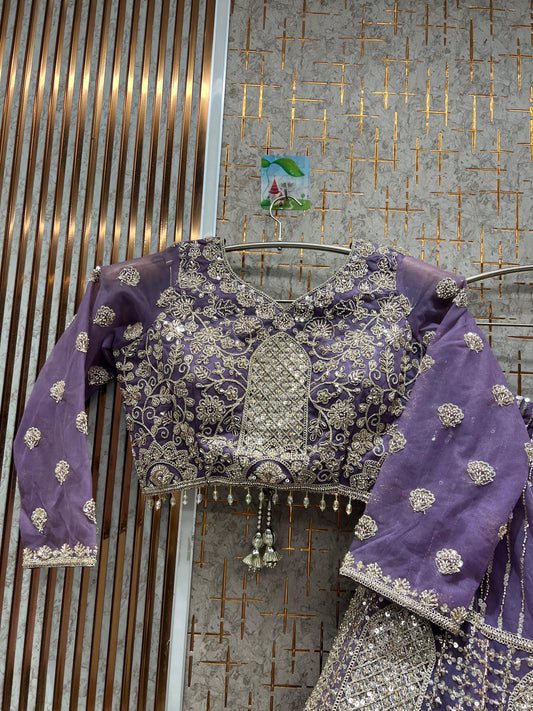 Pretty Lavender Crop top Lehenga