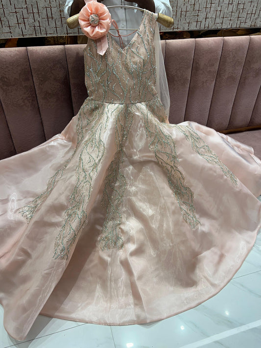 Something different peach Sequins gown