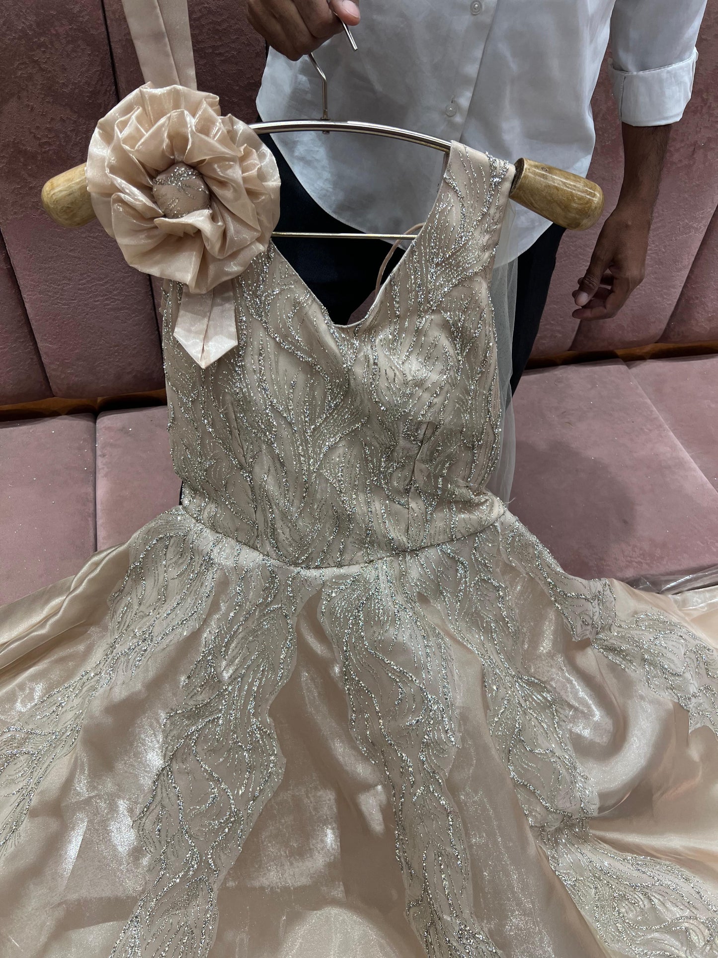 Something different peach Sequins gown