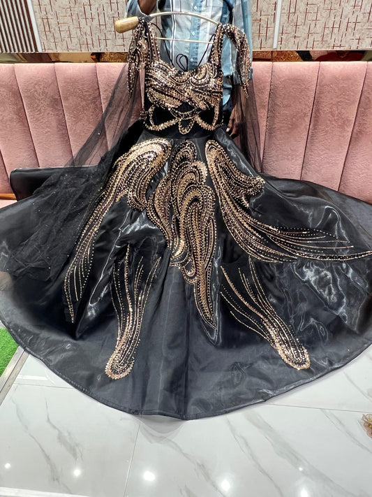 Elegant Black Sequins gown