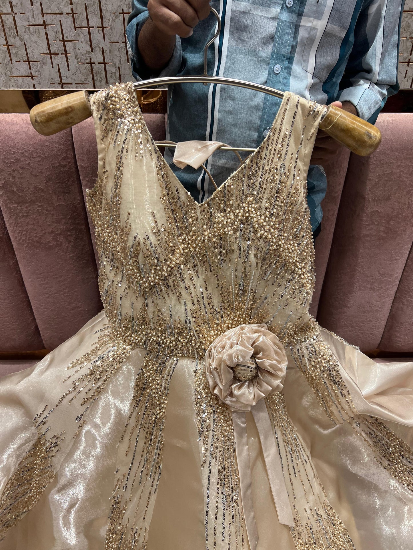 Attractive Brown Sequins gown