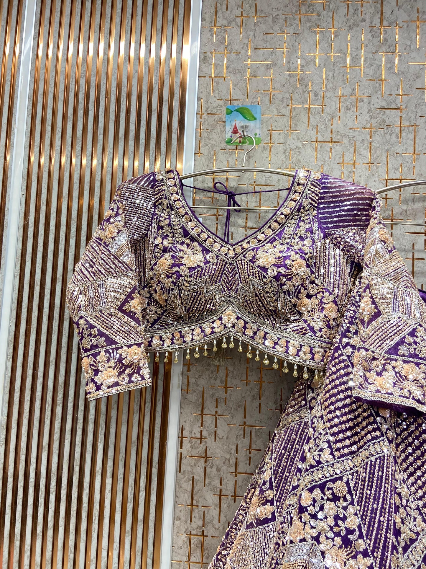 Attractive purple Crop top Lehenga