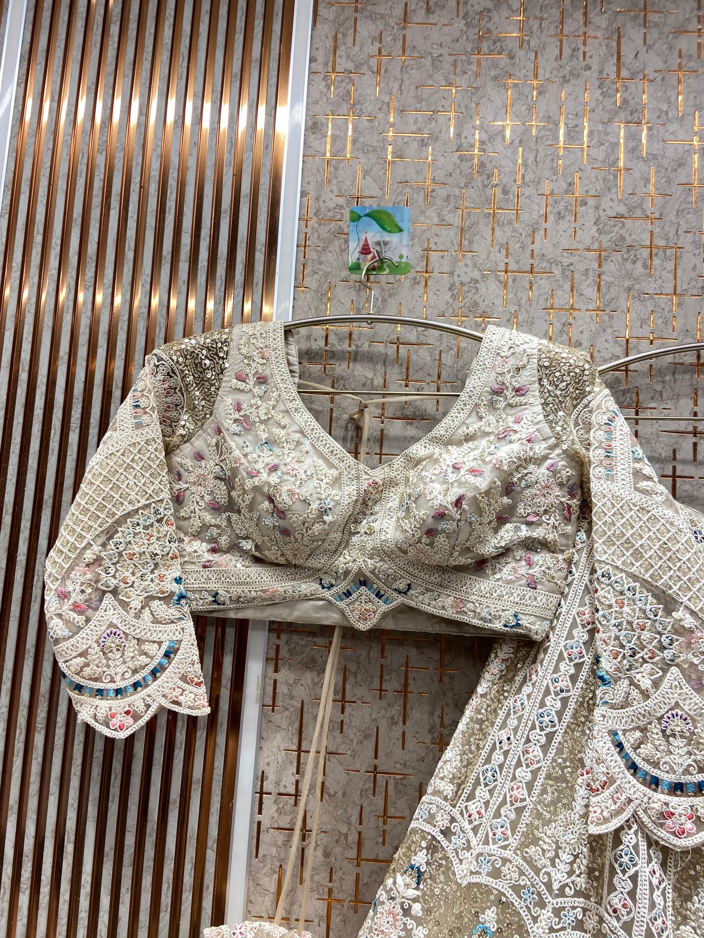 Astonishing pink peacock Crop top Lehenga