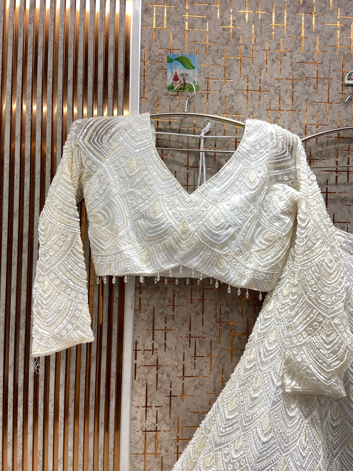 Fabulous golden Monotone Crop top Lehenga