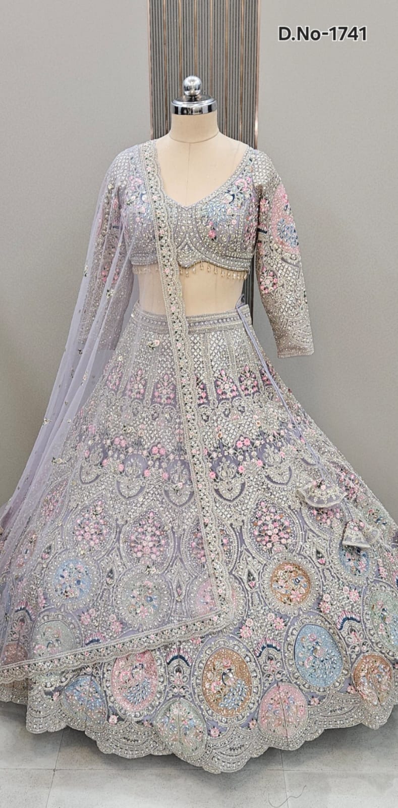 Astonishing pink Crop top Lehenga