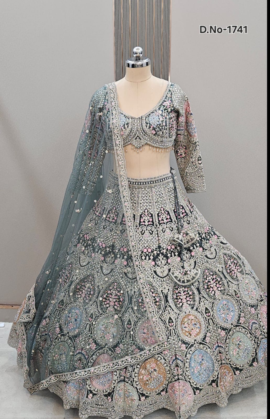 Fabulous peach Crop top Lehenga