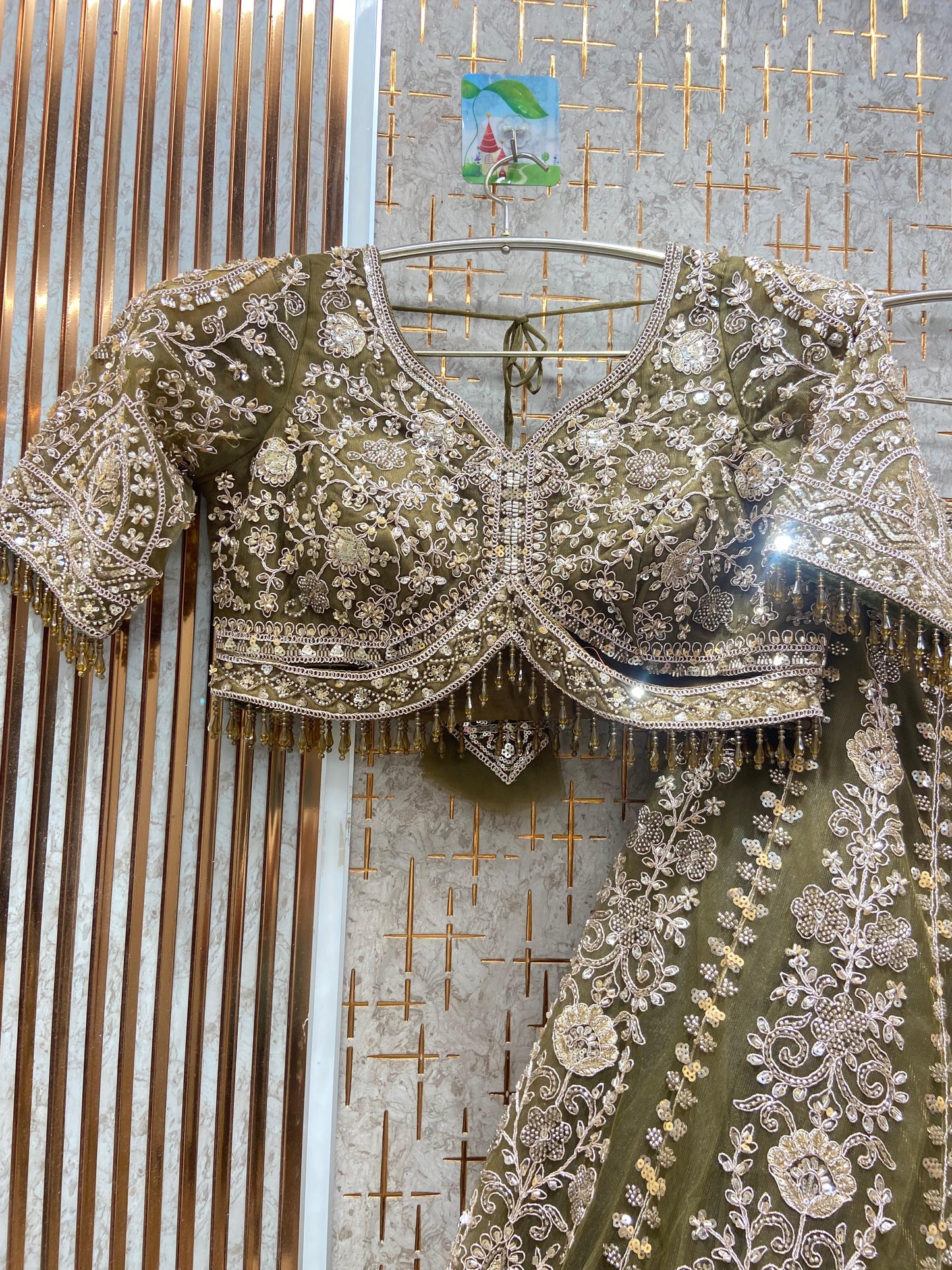 Engaging Lavender Crop top Lehenga