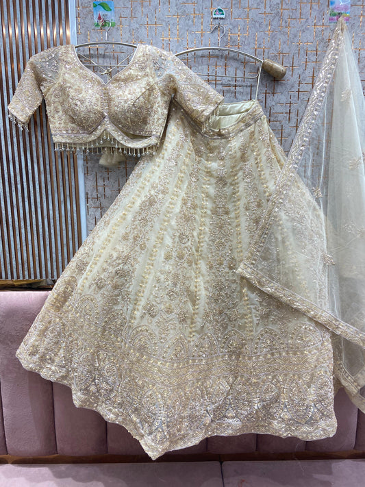 Amazing White Crop top Lehenga