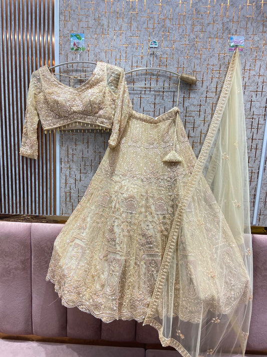 Gorgeous golden Crop top Lehenga