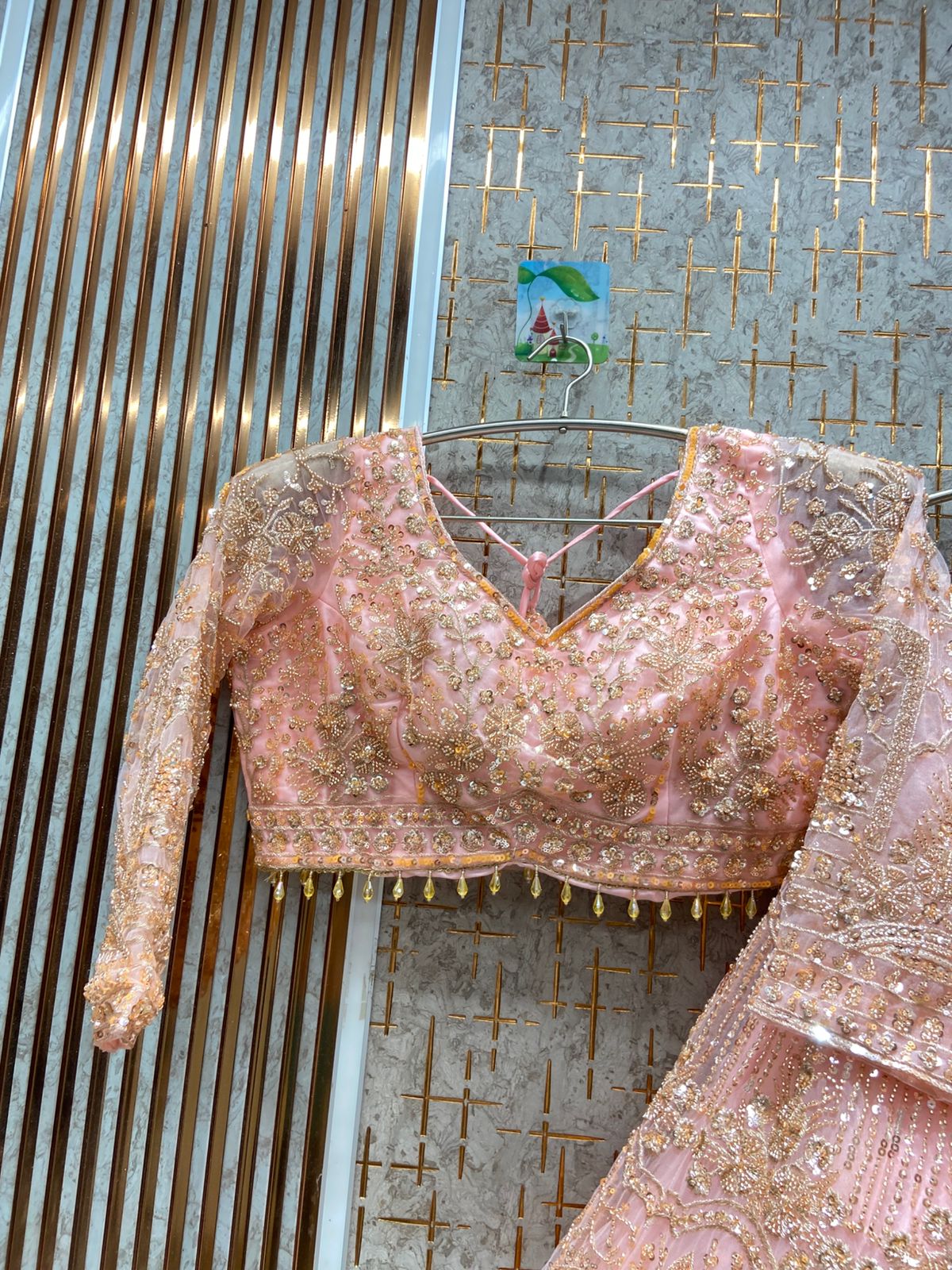 Gorgeous golden Crop top Lehenga