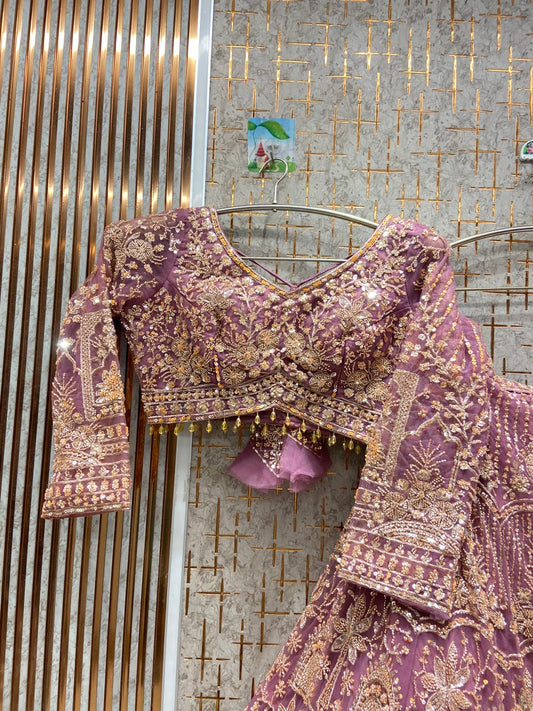 Astonishing pink Crop top Lehenga