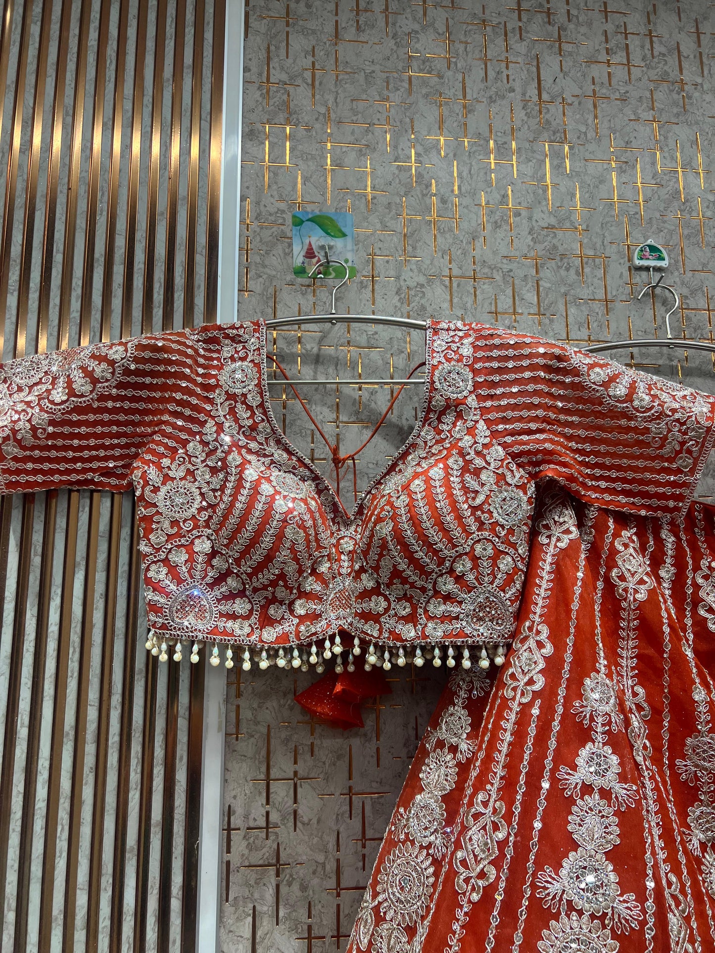 Pleasing Hot pink crop top Lehenga