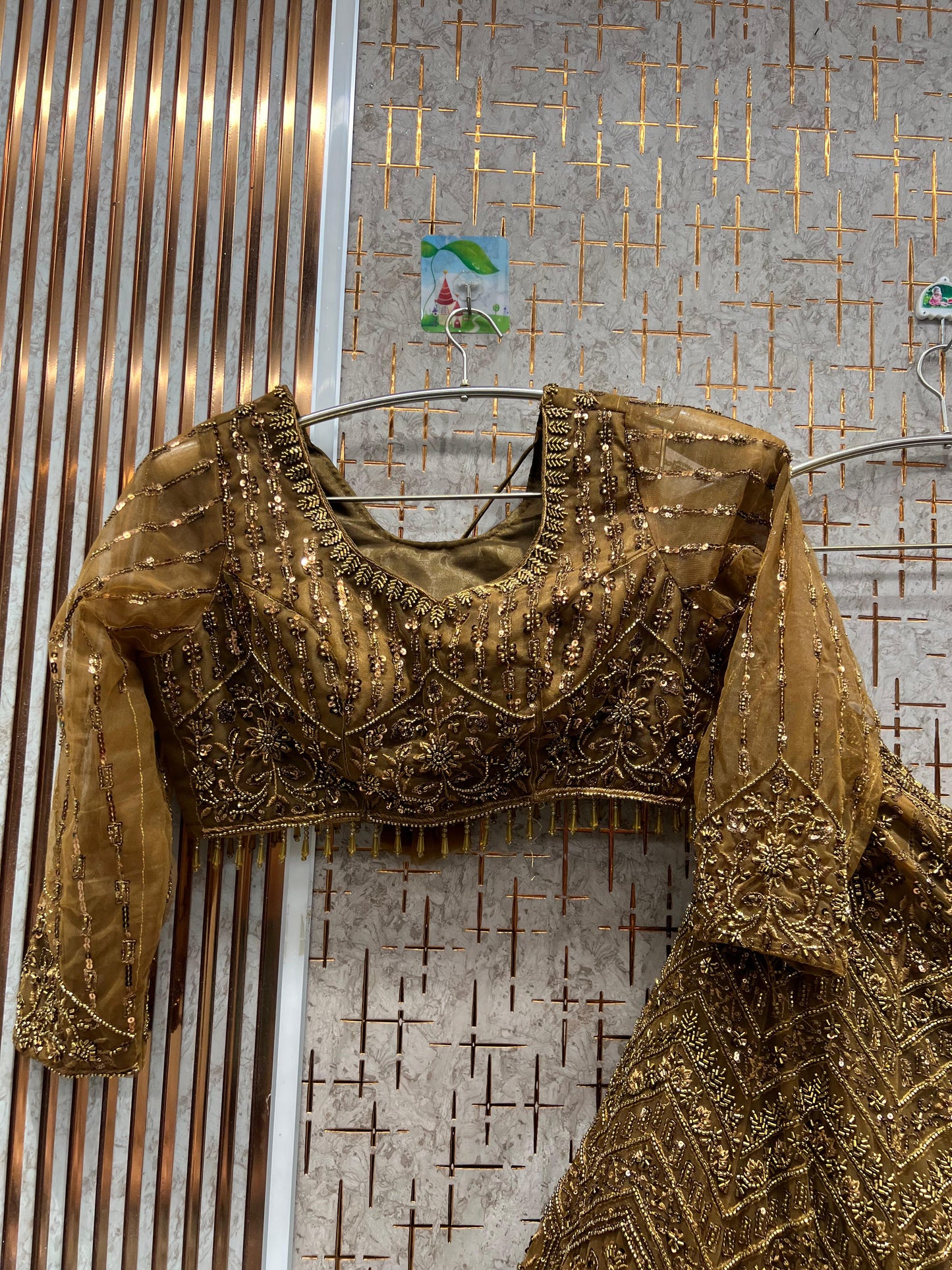 Fantastic Navy blue monotone crop top Lehenga