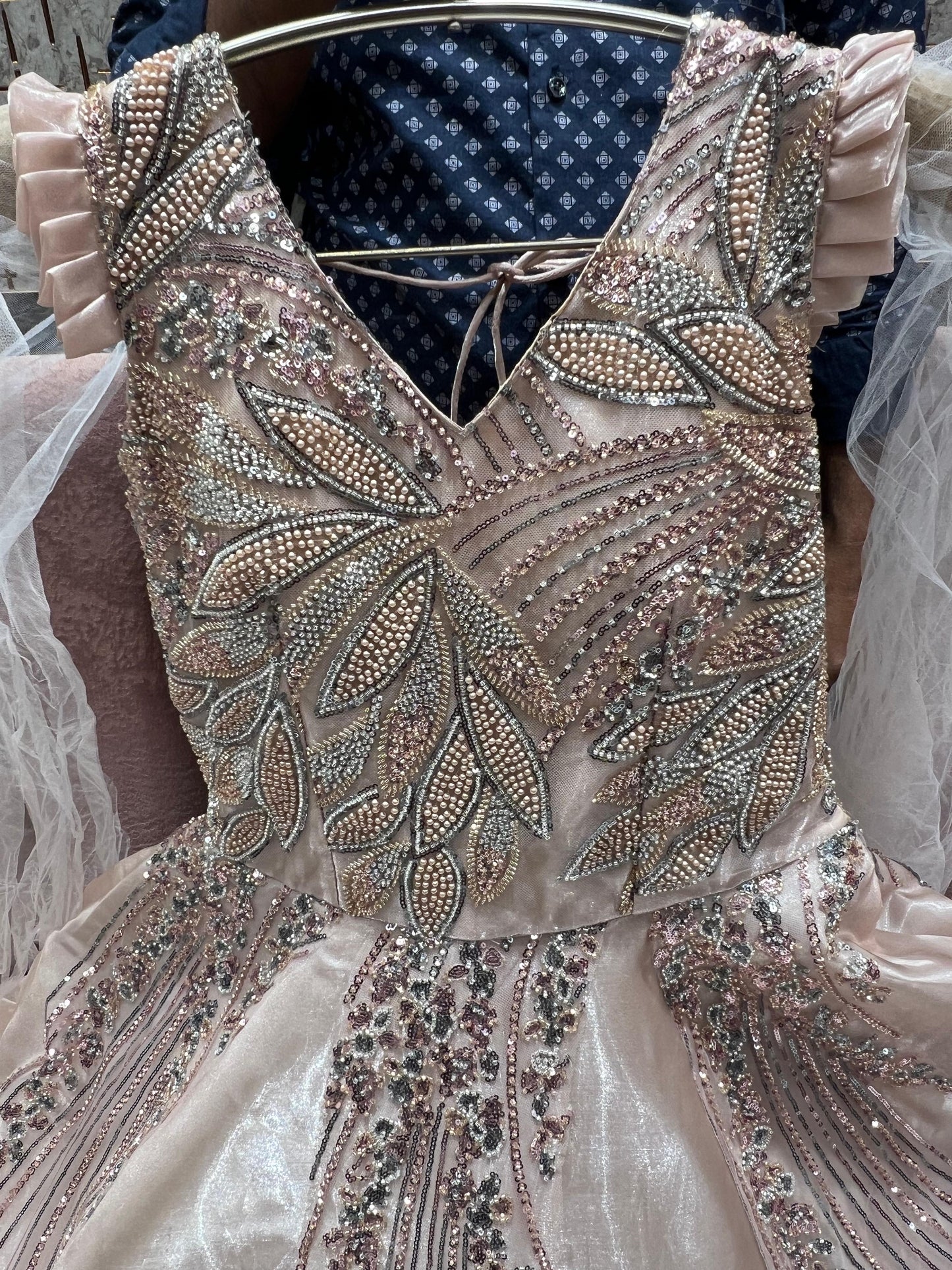 Glamorous blue sea green gown