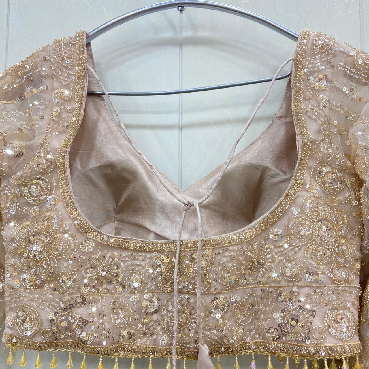 Amazing light pink beige crop top Lehenga