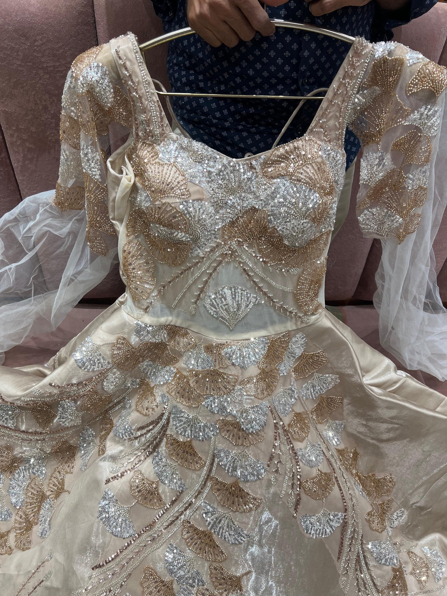 Stunning pink handwork gown