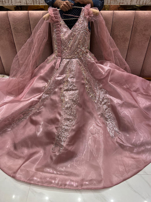 Eye catching pink gown
